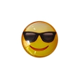 30mm crystal glass fridge magnet featuring a cool sunglasses emoji for home decoration - Smiling Face with Sunglasses Style (BXT0017)