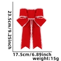 Rode kerststrik met witte pluche rand en afmetingen van 23,5x17,5 cm decoratie - Rode Kleine Strik
