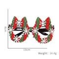 Christmas glitter glasses frame with snowflakes and red green sequins, size 13x8cm - Red Green Bow Glasses