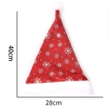 Cappello di Natale rosso in peluche con fiocchi di neve e misure 40x28cm - Fiocco di Neve d'Argento