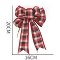 Lazo navideño de cuadros rojos y negros con bordes de purpurina y alambre 20x16cm - Lazo Pequeño (20cm x 16cm)