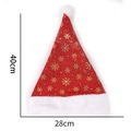 Cappello di Babbo Natale rosso paillettes con fiocchi d'oro e bordo in peluche - Fiocco di Neve Dorato