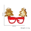 Christmas party glasses with red glitter frame and golden sequin trees decoration - Gold Christmas Tree Glasses