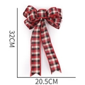 Lazo navideño de cuadros rojos y negros con cintas, tamaño de 32 cm x 20,5 cm - Lazo Grande (32cm x 20.5cm)