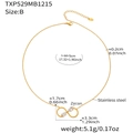 Dettaglio del ciondolo a infinito dorato con zirconi brillanti su catena in acciaio inox - TXP529-B Collana Dorata (44+5cm)