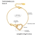 Dettaglio del bracciale cuore infinito in acciaio dorato con pietre di zircone - TXE529-A Bracciale Dorato (16+4cm)