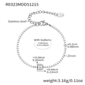 Silver stainless steel tennis bracelet featuring a zircon-inlaid letter B charm - B Letter Style / Silver / 16+5cm