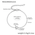 Sparkling zircon letter D bracelet in 18k gold plated stainless steel for women - Letter D Style / Silver / 16+5cm