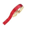 Rotes Weihnachtsband mit Goldkante auf Rolle für Geschenkverpackung und Dekoration - Rot Goldrand / 10m Rot