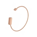 Bracciale rigido minimalista placcato oro rosa 18k con estremità geometriche a cubo - Blocco Geometrico (Z044) - Grande / Oro rosa