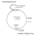 Polished stainless steel tennis bracelet with zircon stone and letter K charm - Letter K Style / Silver / 16+5cm
