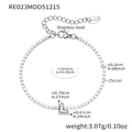 Silver stainless steel tennis bracelet with sparkling L letter pendant and zircon - Letter L Style / Silver / 16+5cm