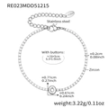 Silver stainless steel tennis bracelet featuring white zircon chain and letter O pendant - Letter O Style / Silver / 16+5cm