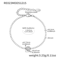 Silver stainless steel tennis bracelet with sparkling letter Q zircon charm for women - Letter Q Style / Silver / 16+5cm
