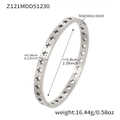 Silver stainless steel bangle with cutout star patterns and polished finish detail - Star Cutout Style (Z121)