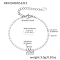 Silver stainless steel zircon chain bracelet with heart charm and size measurements - Letter Y Style / Silver / 16+5cm