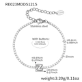 Sparkling silver stainless steel tennis bracelet with zircon letter Z charm for women - Letter Z Style / Silver / 16+5cm