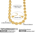 Detailed technical diagram of a golden heart necklace showing weight and link dimensions - Gold Necklace