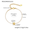 18k gold plated stainless steel tennis bracelet with zircon and letter G pendant - G-Shape Style / Gold / 16+5cm