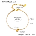 Golden stainless steel chain bracelet with crystal letter J pendant and zircon stones - Letter J Style / Gold / 16+5cm
