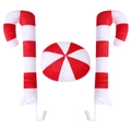 Weihnachts-Auto-Deko-Set mit Zuckerstangen-Geweihen und rot-weißem Kühlergrill-Schmuck - Rot-weißer Zuckerstangen-Stil