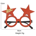 Occhiali di Natale a stella rossa glitterata con scritta Merry Christmas oro - Stile Stella Rossa / Rosso