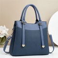Elegante dunkelblaue Mehrschicht-Handtasche mit verstellbarem Riemen und strukturierter Optik - Schwarz