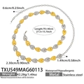 Detailed technical diagram of stainless steel heart leaf chain with dimensions and weight - Two-tone Waist Chain