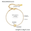 Gold-plated stainless steel tennis bracelet with zircon letter K pendant and dimensions - Letter K Style / Gold / 16+5cm