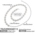 Polished silver stainless steel long heart chain body accessory with geometric texture - Silver Waist Chain