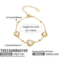 Bracelet en cristal cœur doré avec chaîne en acier inoxydable et extension de 5cm - Bracelet Cœur (TXE536) / 16.5+5cm / Blanc