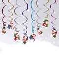 Decorazioni natalizie a spirale con ciondoli a forma di pupazzo di neve in scena innevata - Stile Simpatico Pupazzo di Neve (Z-16)