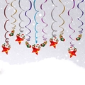 Decorazioni natalizie a spirale con ciondoli in carta di Babbo Natale, renna e pupazzo - Stile Babbo Natale Pentagramma (Z-17)