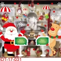 Stickers électrostatiques de Noël avec Père Noël, renne et joyeux Noël - Ensemble Père Noël et Renne (SD-HL-31) / 2 Pièces/Paquet