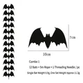 Detail von 12 schwarzen Halloween-Fledermaus-Deko-Sets mit 5m Seil zum Aufhängen - Fledermaus-Stil (12er Set)