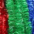 Guirlande de Noël festive de 2 mètres en rouge, vert et bleu pour la décoration de fête - 2 Mètres / Rayures Vertes
