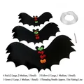 Set decorativo de murciélagos de fieltro para Halloween con corazones de colores y sedal - Set 4 (Murciélagos de tamaños mixtos)