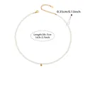 Tabella taglie che mostra la lunghezza 38+7cm per questa collana di perle con sfera dorata - Collana di Perle di Conchiglia Oro - Stile Sottile (TXP157)