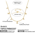 Dettaglio della collana in acciaio 316L con specifiche di misura e catena da 5 cm - Collana con Ciondolo Tondo e Triangolo Dorato (TXP557-A)