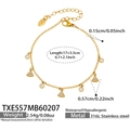 Specifiche dettagliate del bracciale in acciaio 316L dorato con zirconi - Bracciale con Ciondolo a Triangolo Dorato (TXE557)