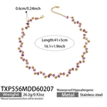 Detailed size chart of handmade purple crystal beaded necklace with stainless steel lobster clasp - Natural Amethyst Stone Necklace (TXP556)