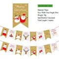 Detail van papieren kerstbanners met patronen van de kerstman, rendieren en sneeuwpoppen - Rood Goud Wit Patroon Vrolijk Kerstfeest Stijl (HLSDLQ-18-016)
