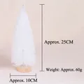 Mini árbol de Navidad blanco de 25cm con base de madera y dimensiones detalladas - 25cm / Blanco