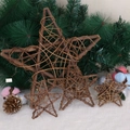 Étoiles décoratives en osier marron pour sapin de Noël, lot de quatre tailles - Pentagramme 20cm