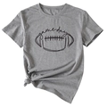 Détail du t-shirt gris avec imprimé football game day et nœud décoratif sur le côté - S / Gris Foncé (Police Noire)