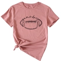Pink Game Day football print t-shirt for women with a stylish side knot detail - Rose Gold (Black Font)