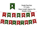 Plaid Merry Christmas banner with snowflake and tree patterns for party decoration - Red Green Black Plaid Triangle Banner (HL-SDLQ21-028)