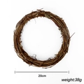 Base de couronne de Noël en vigne naturelle pour DIY, anneau de branche ronde de 20cm - Style Rond (20CM)