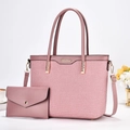 Sac cabas macaron en toile rose avec petit portefeuille et détails en métal doré - Rose