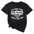 Détail d'un t-shirt noir en coton avec imprimé lettres blanches et nœud sur le devant - Noir